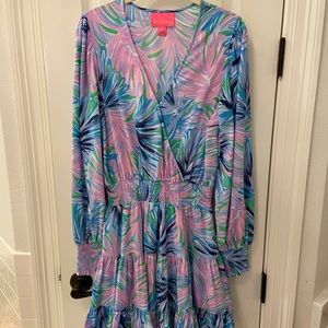 Lilly Pulitzer Heline Stretch Dress Gecko Green beach Bash Size 6
